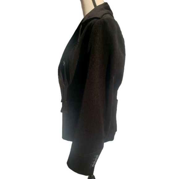 Vtg J Peterman Women’s 12 Double Breasted Velvet Cashmere Blazer Black Old Money - Picture 4 of 16